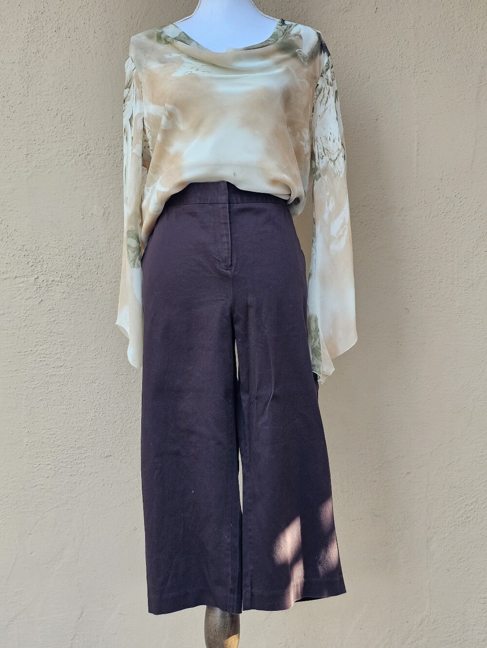 Attention Deep Brown Wide Leg Cropped Pants Size 16